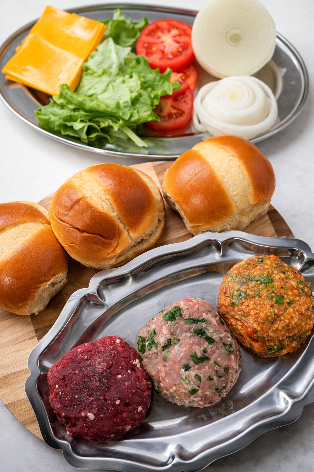 Three Classic Burger Patties
