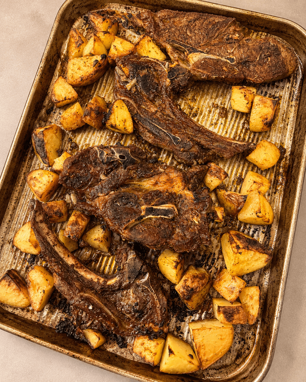 Baked Lamb chops on a sheet pan